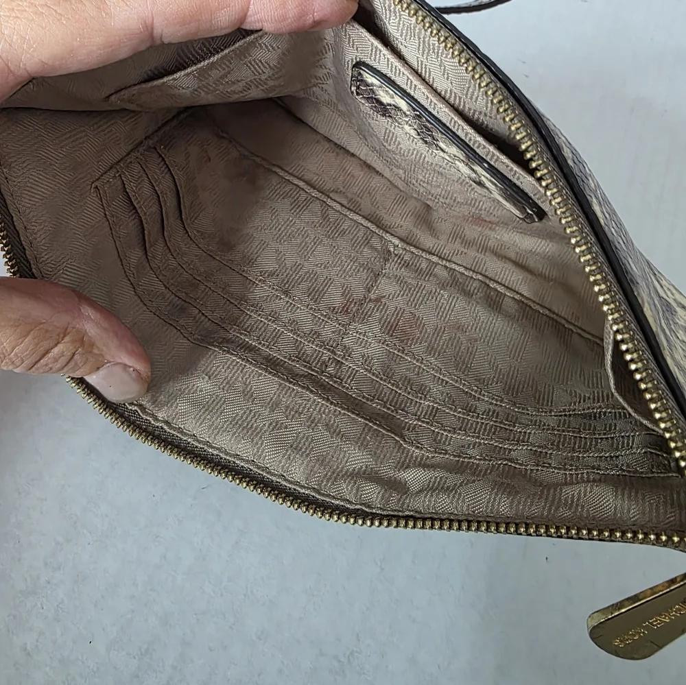 Michael Kors Brown Snake Print Wristle/Clutch